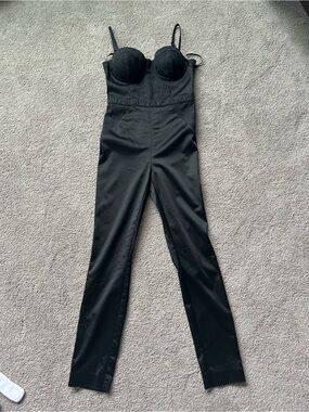 Bebe Black Jumpsuit with Bustier Top
